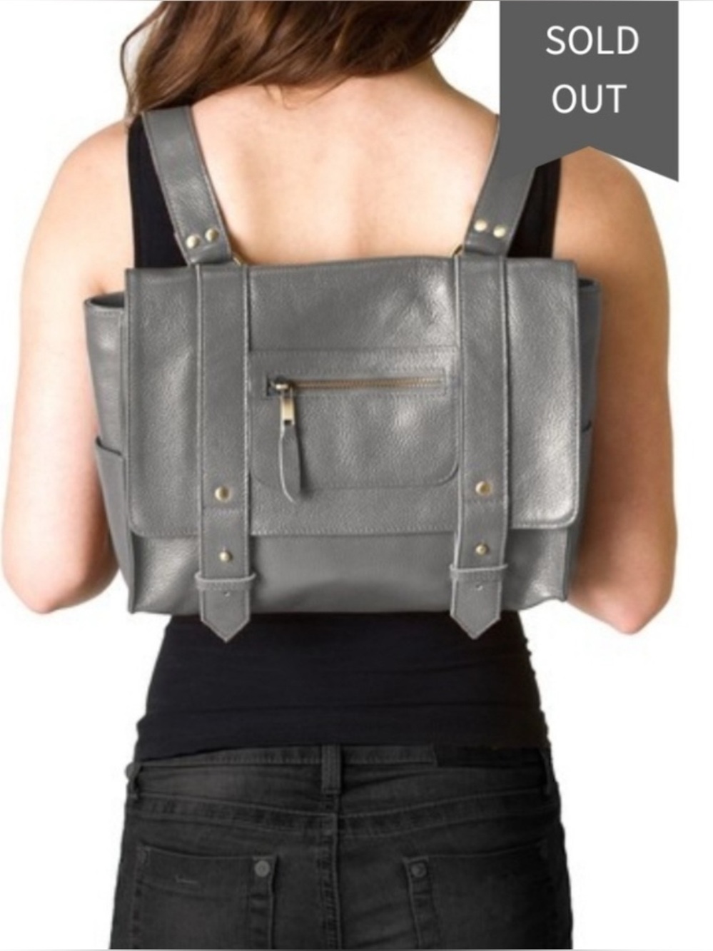 New Vere Verto Repeto Leather Backpack Grey